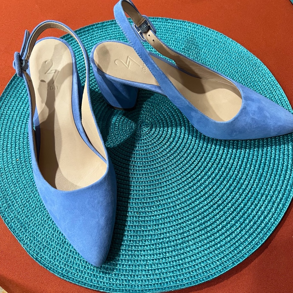 Blue Suede Pumps